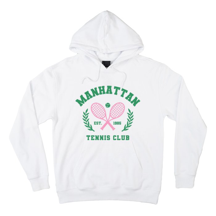 Manhattan Tennis Club Pink And Green Tennis Hoodie