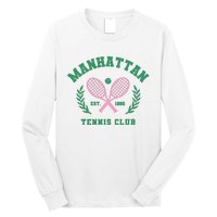 Manhattan Tennis Club Pink And Green Tennis Long Sleeve Shirt