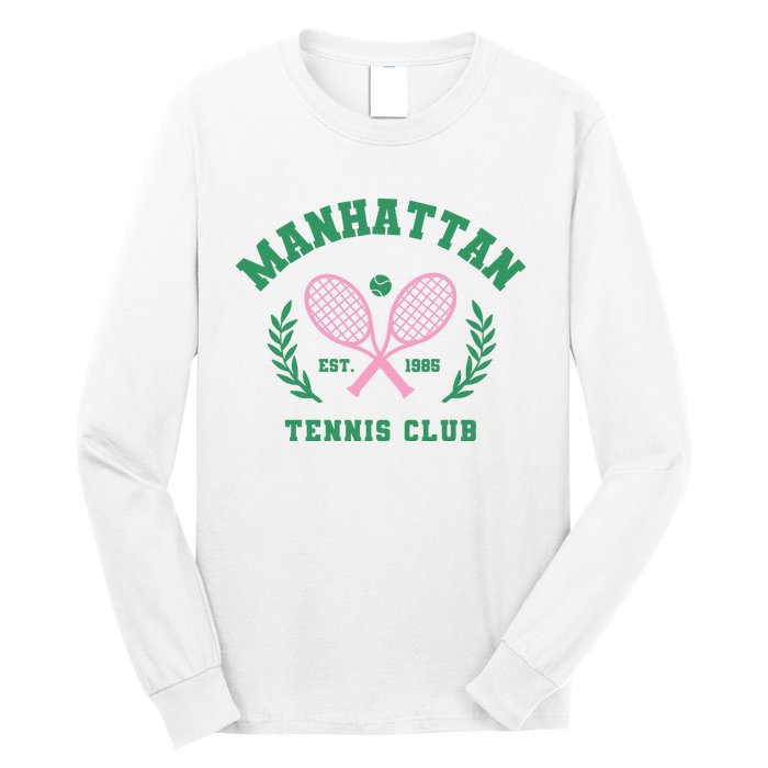 Manhattan Tennis Club Pink And Green Tennis Long Sleeve Shirt