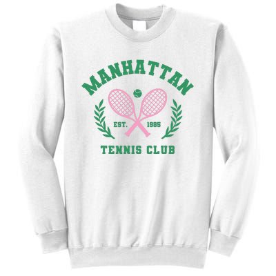 Manhattan Tennis Club Pink And Green Tennis Sweatshirt