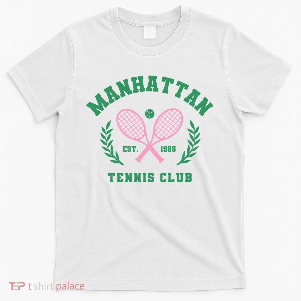 Manhattan Tennis Club Pink And Green Tennis T-Shirt