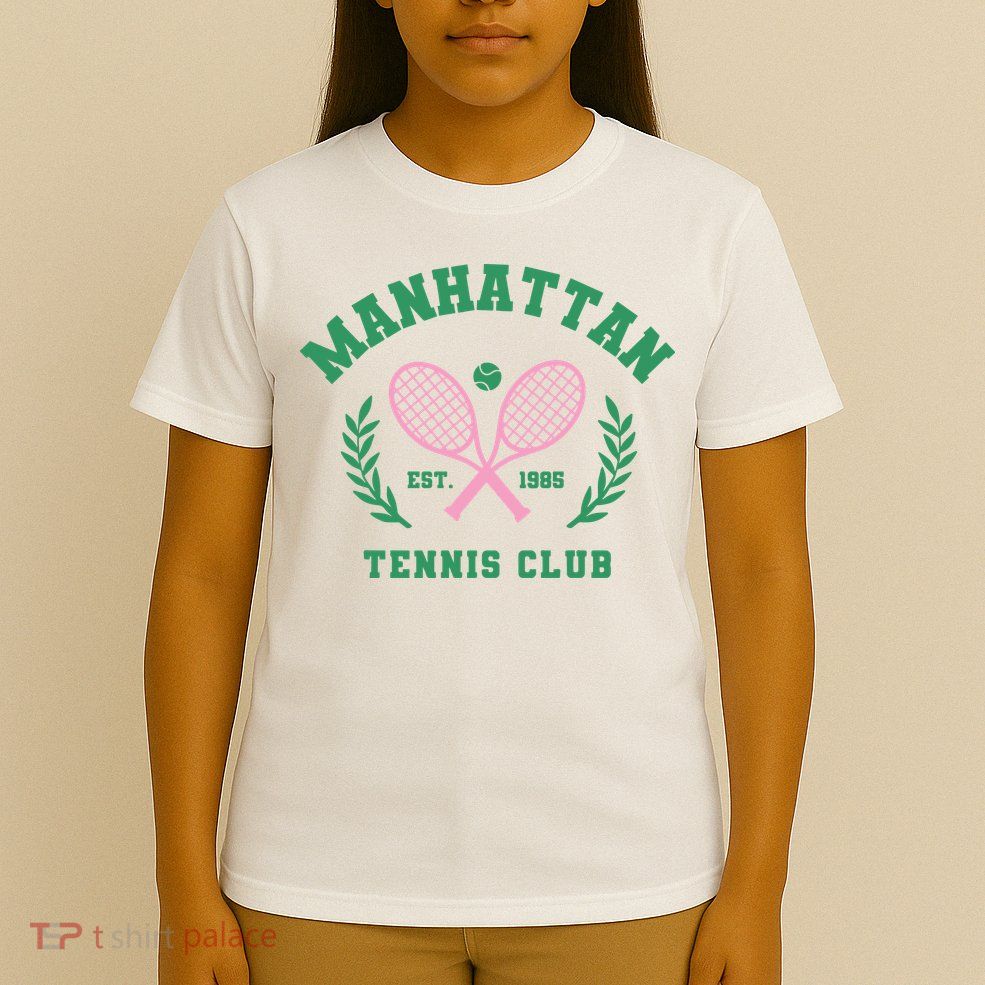 Manhattan Tennis Club Pink And Green Tennis T-Shirt