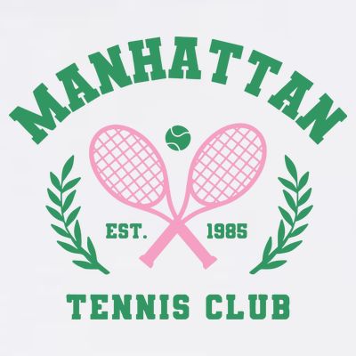 Manhattan Tennis Club Pink And Green Tennis T-Shirt