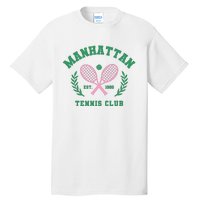 Manhattan Tennis Club Pink And Green Tennis Tall T-Shirt