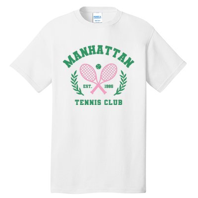 Manhattan Tennis Club Pink And Green Tennis Tall T-Shirt