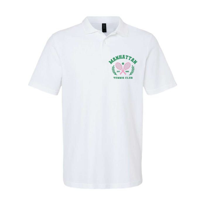 Manhattan Tennis Club Pink And Green Tennis Softstyle Adult Sport Polo