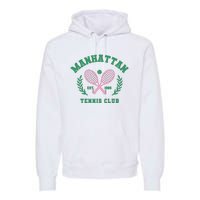 Manhattan Tennis Club Pink And Green Tennis Premium Hoodie