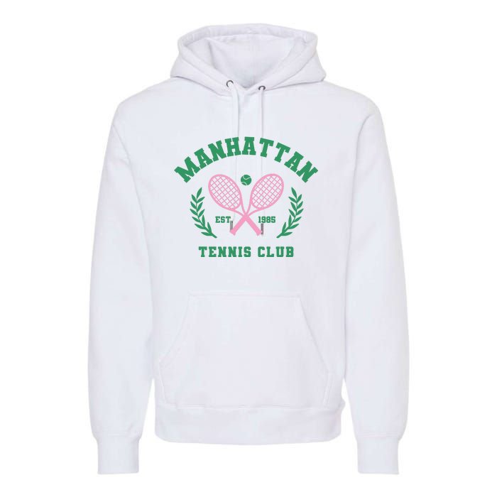 Manhattan Tennis Club Pink And Green Tennis Premium Hoodie