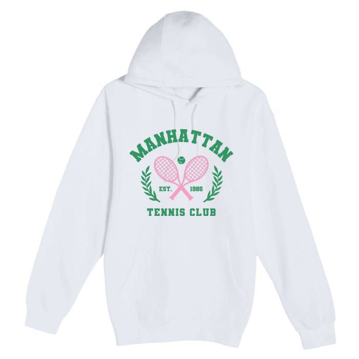 Manhattan Tennis Club Pink And Green Tennis Premium Pullover Hoodie