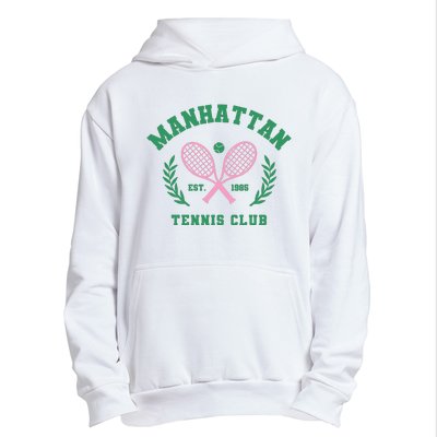 Manhattan Tennis Club Pink And Green Tennis Urban Pullover Hoodie