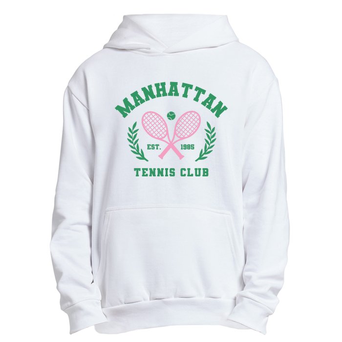 Manhattan Tennis Club Pink And Green Tennis Urban Pullover Hoodie