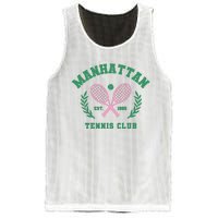 Manhattan Tennis Club Pink And Green Tennis Mesh Reversible Basketball Jersey Tank