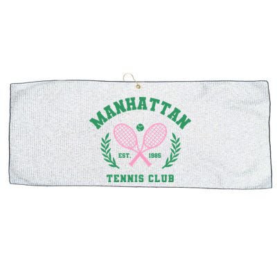 Manhattan Tennis Club Pink And Green Tennis Large Microfiber Waffle Golf Towel