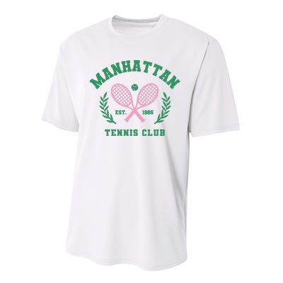 Manhattan Tennis Club Pink And Green Tennis Performance Sprint T-Shirt