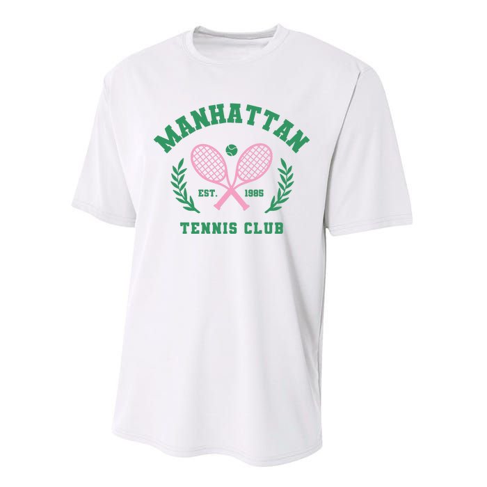 Manhattan Tennis Club Pink And Green Tennis Performance Sprint T-Shirt