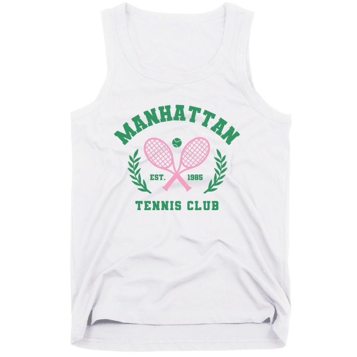 Manhattan Tennis Club Pink And Green Tennis Tank Top