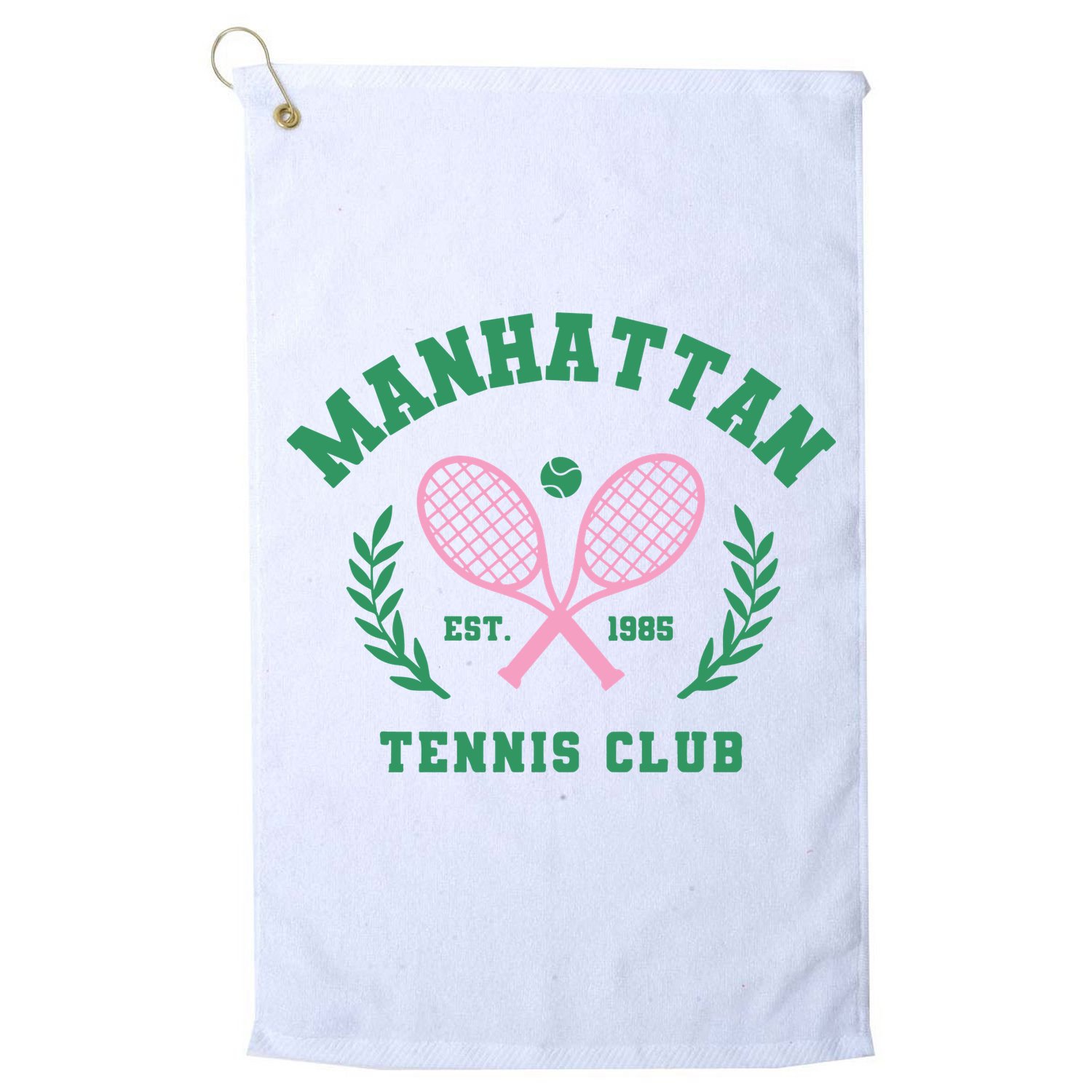 Manhattan Tennis Club Pink And Green Tennis Golf Towel