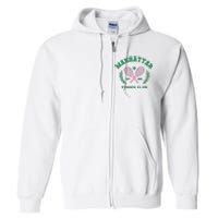 Manhattan Tennis Club Pink And Green Tennis Full Zip Hoodie