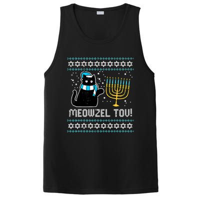 Meowzel Tov Chanukah Funny Jewish Cat Owner Ugly Hanukkah PosiCharge Competitor Tank