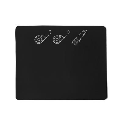 Measure Twice Cut Once Minimalist Funny Woodworking Mousepad