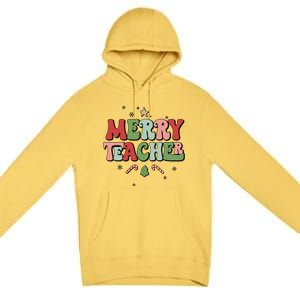 Merry Teacher Christmas Tree Xmas Holiday Teaching Premium Pullover Hoodie