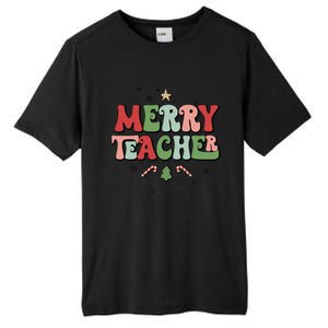 Merry Teacher Christmas Tree Xmas Holiday Teaching Tall Fusion ChromaSoft Performance T-Shirt