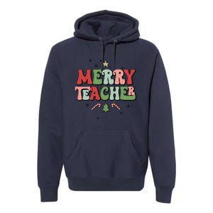 Merry Teacher Christmas Tree Xmas Holiday Teaching Premium Hoodie