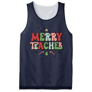 Merry Teacher Christmas Tree Xmas Holiday Teaching Mesh Reversible Basketball Jersey Tank