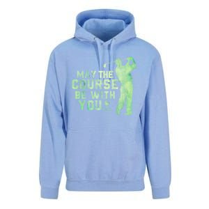 May The Course Be With You Golfing Golf Lover Fathers Day Gift Unisex Surf Hoodie