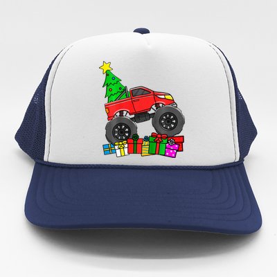 Monster Truck Christmas Tree Trucker Hat