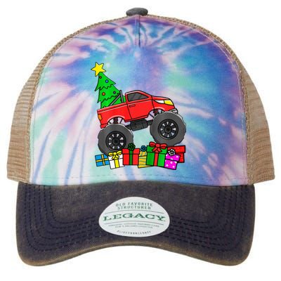 Monster Truck Christmas Tree Legacy Tie Dye Trucker Hat