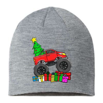 Monster Truck Christmas Tree Sustainable Beanie