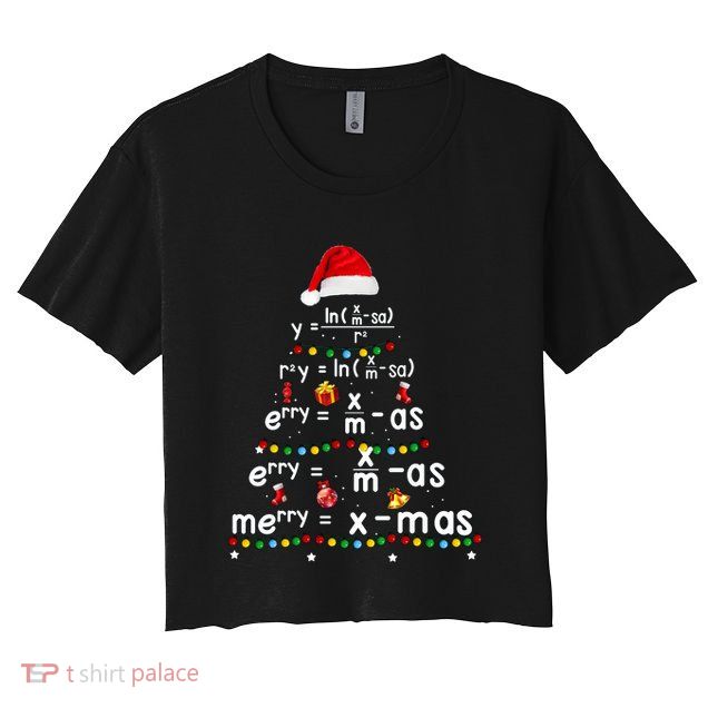 Math Teacher Christmas Tree Funny Crop Top