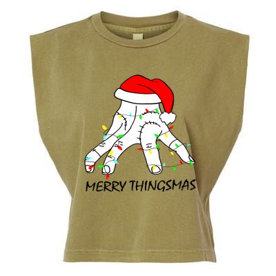 Merry Thingmas Christmas Thing Hand Wednesday Lover Trending Gift Idea Garment-Dyed Women's Muscle Tee