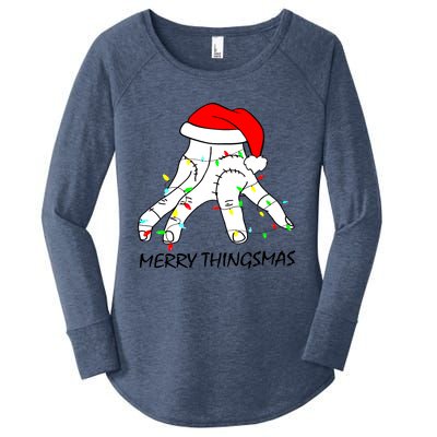 Merry Thingmas Christmas Thing Hand Wednesday Lover Trending Gift Idea Women's Perfect Tri Tunic Long Sleeve Shirt