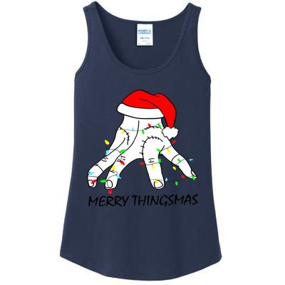 Merry Thingmas Christmas Thing Hand Wednesday Lover Trending Gift Idea Ladies Essential Tank