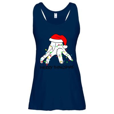 Merry Thingmas Christmas Thing Hand Wednesday Lover Trending Gift Idea Ladies Essential Flowy Tank