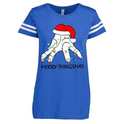 Merry Thingmas Christmas Thing Hand Wednesday Lover Trending Gift Idea Enza Ladies Jersey Football T-Shirt