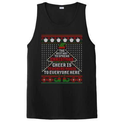 Music Teacher Christmas Cool Gift Elf Cheer Ugly Xmas Sweater Great Gift PosiCharge Competitor Tank