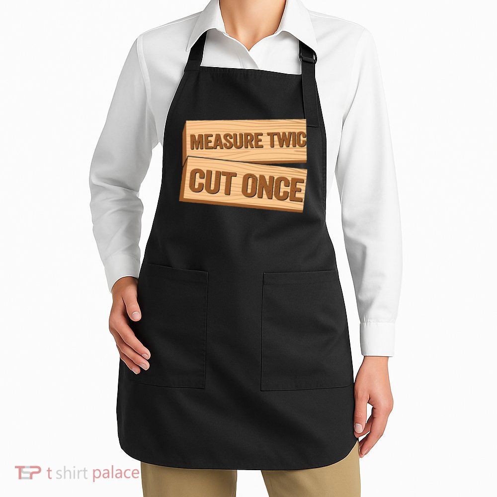 Measure Twice Cut Once Carpenter Funny Woodworking Apron
