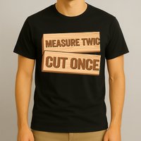 Measure Twice Cut Once Carpenter Funny Woodworking T-Shirt