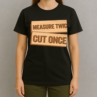 Measure Twice Cut Once Carpenter Funny Woodworking T-Shirt
