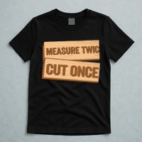 Measure Twice Cut Once Carpenter Funny Woodworking T-Shirt