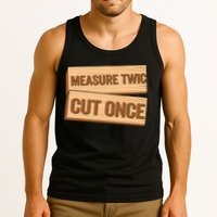 Measure Twice Cut Once Carpenter Funny Woodworking Tank Top