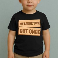Measure Twice Cut Once Carpenter Funny Woodworking Toddler T-Shirt