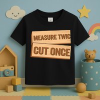 Measure Twice Cut Once Carpenter Funny Woodworking Toddler T-Shirt