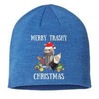 Merry Trashy Christmas Raccoon Santa Claus Trash Panda Santa Gift Sustainable Beanie