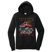 Monster Truck Crushing Christmas Tree Women's Pullover Hoodie