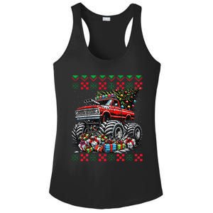 Monster Truck Crushing Christmas Tree Ladies PosiCharge Competitor Racerback Tank