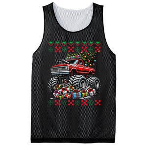 Monster Truck Crushing Christmas Tree Mesh Reversible Basketball Jersey Tank